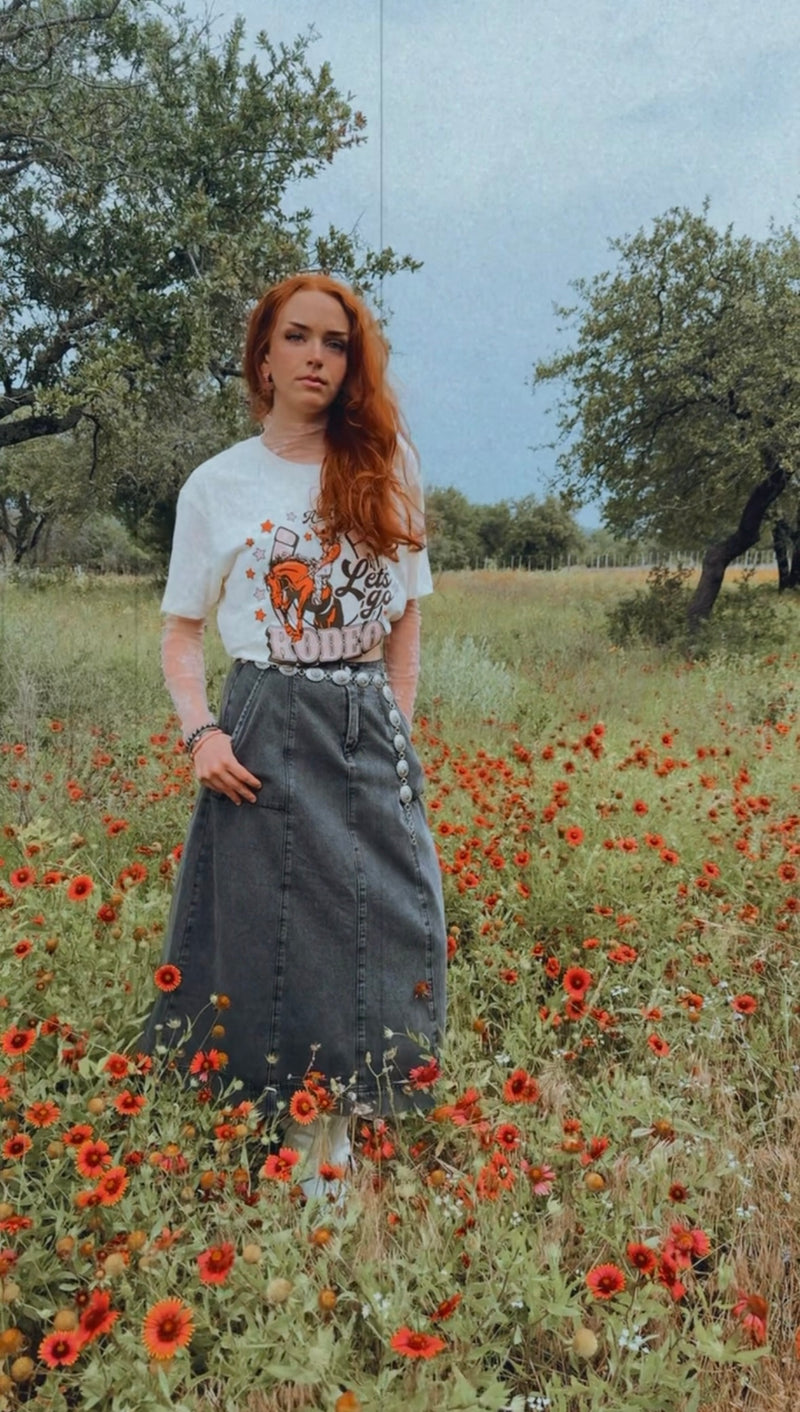 Black Denim Skirt