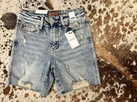 JUDY BLUE HW LIGHT DISTRESSED SHORTS