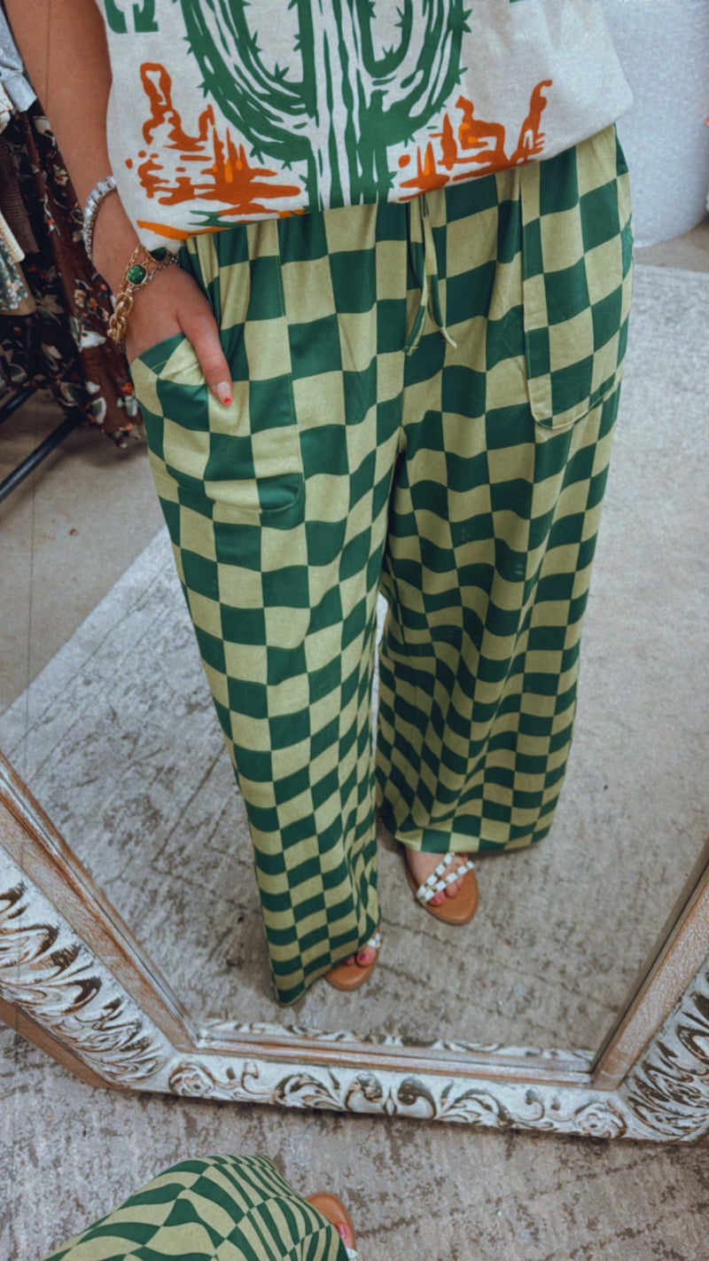 Green Checkered pants