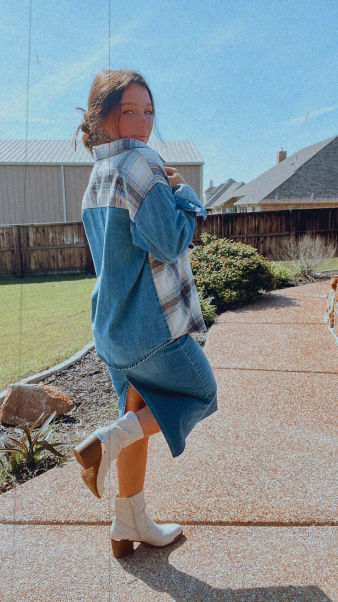 Denim Long Skirt