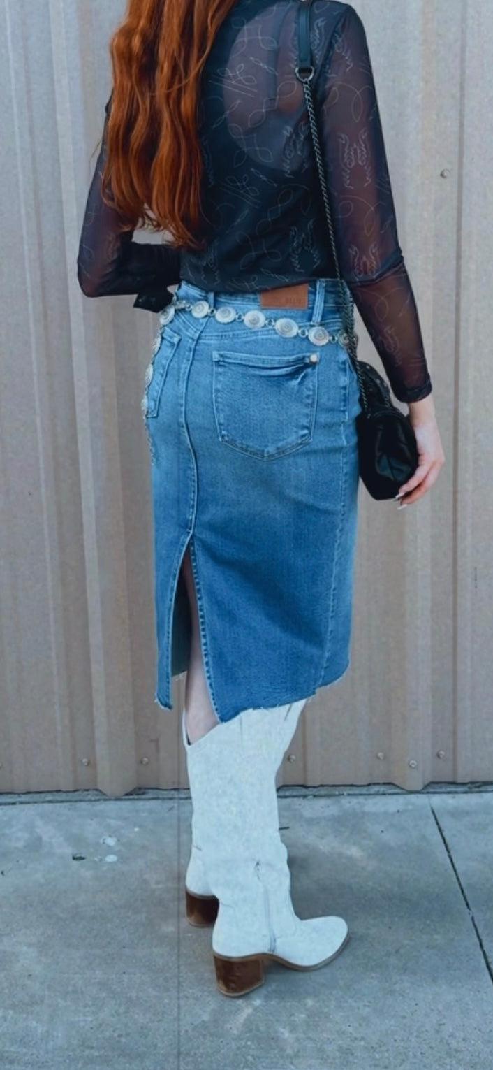 Denim Long Skirt