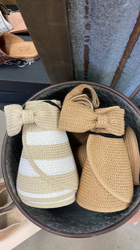 Straw White and Beige Beach Hat