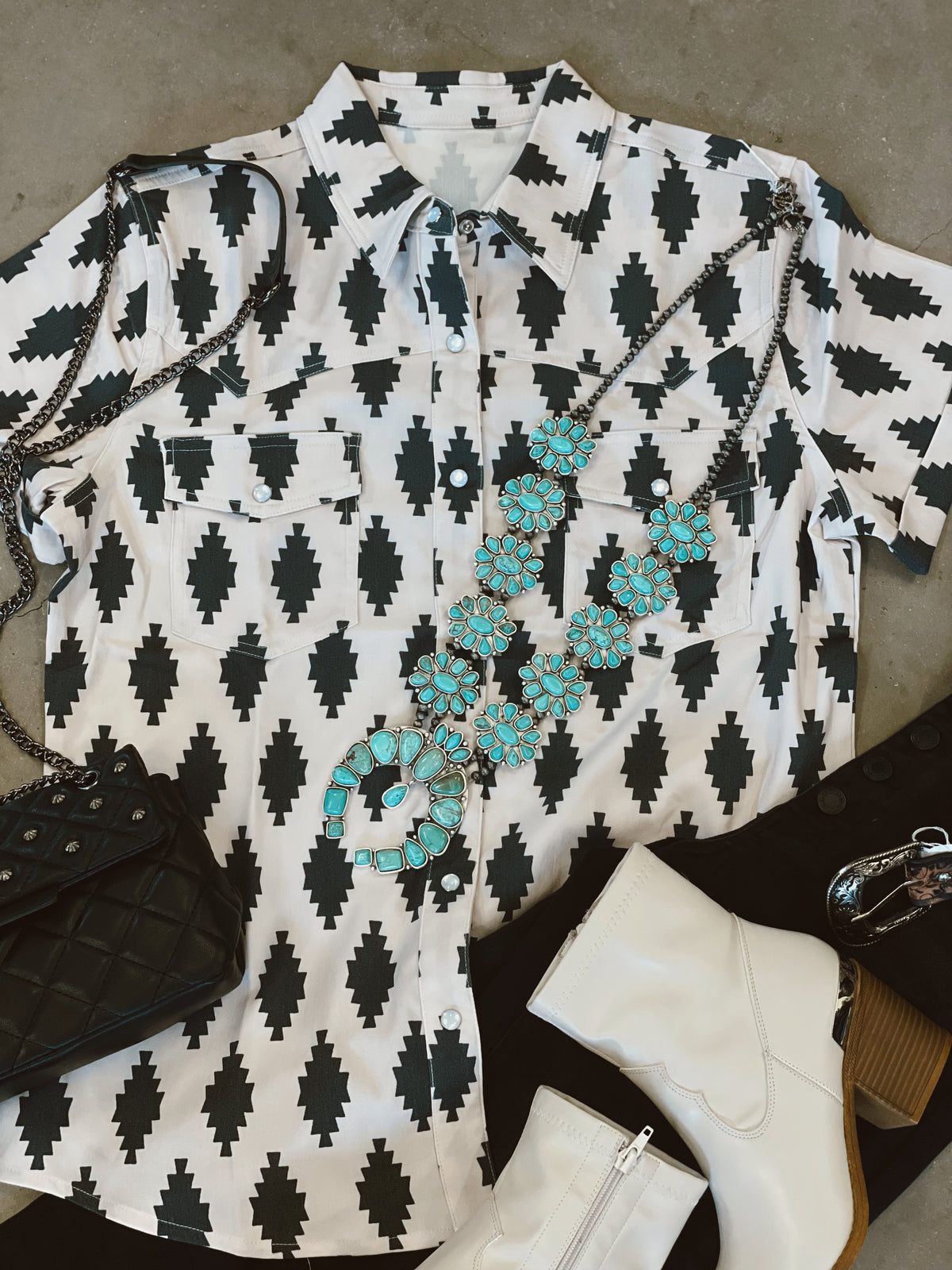 Aztec retro button down