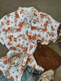 Floral retro button down