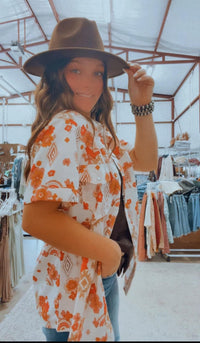 Floral retro button down