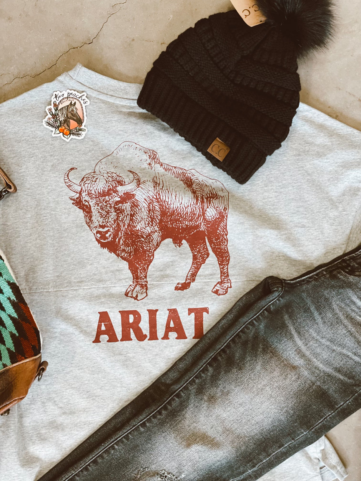 Grey Ariat Buffalo College LONGSLEEVE