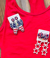 Patriotic Cactus Earrings