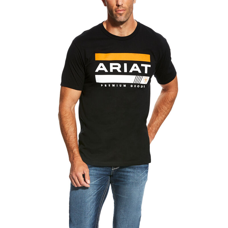 Men's Bar Stripe Tee-Black