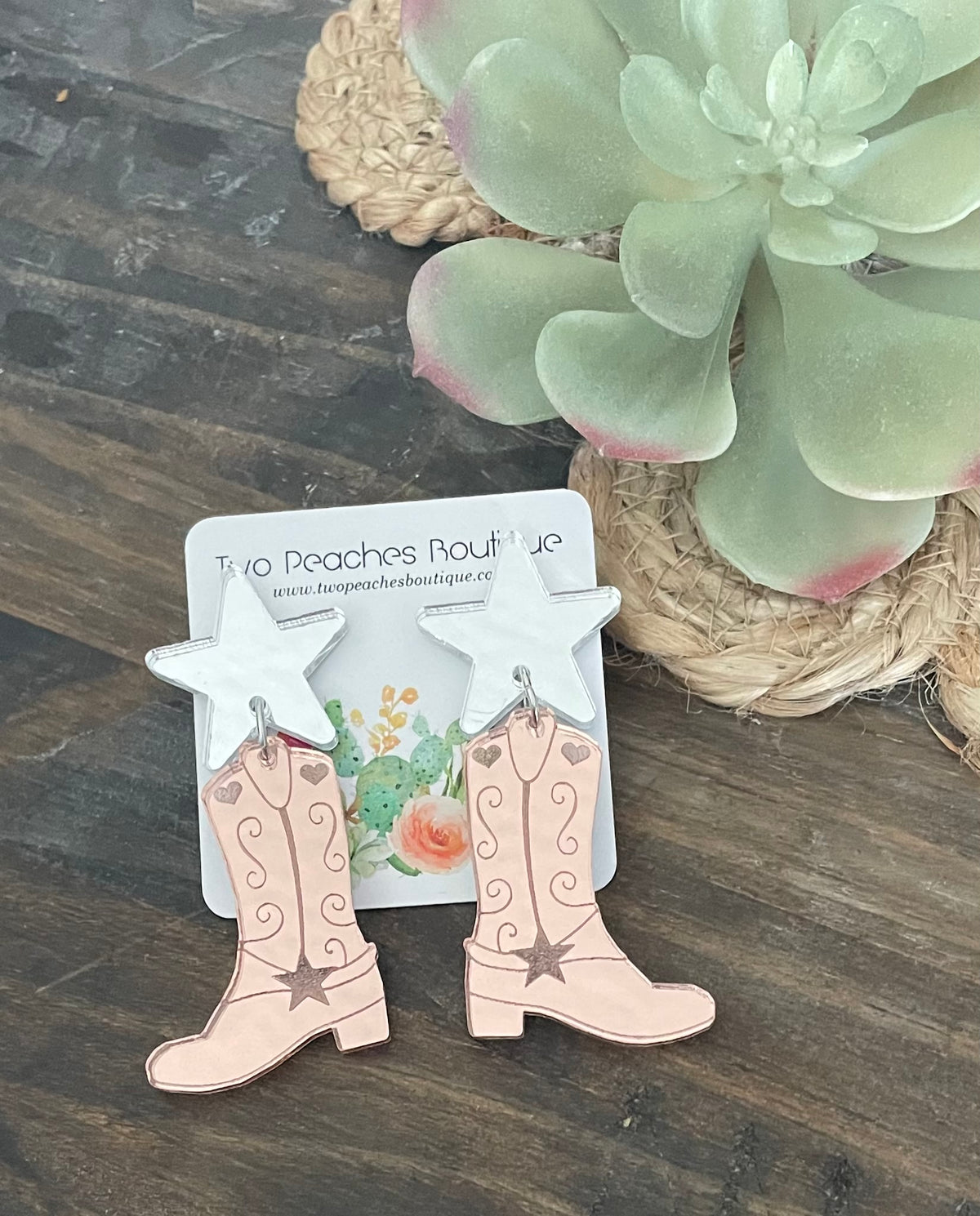 Rose Gold Cowgirl Earrings