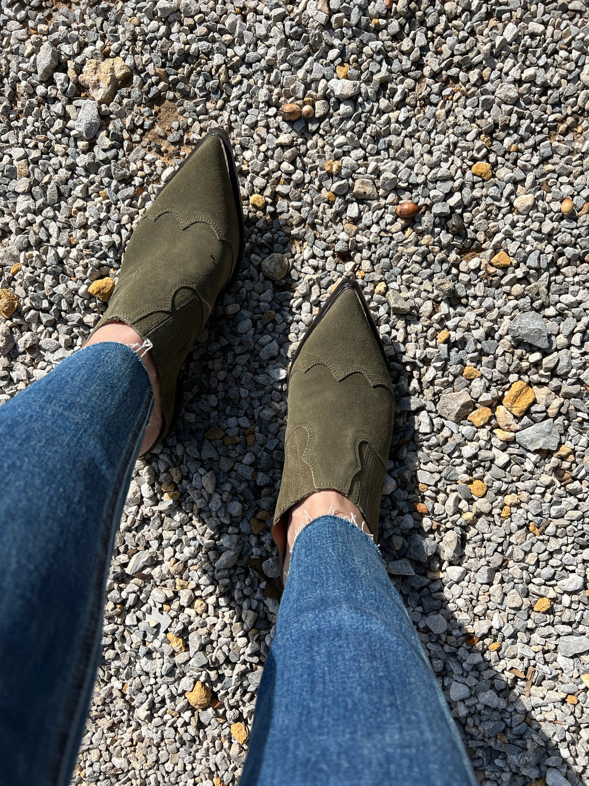 Olive Micah Suede Mules