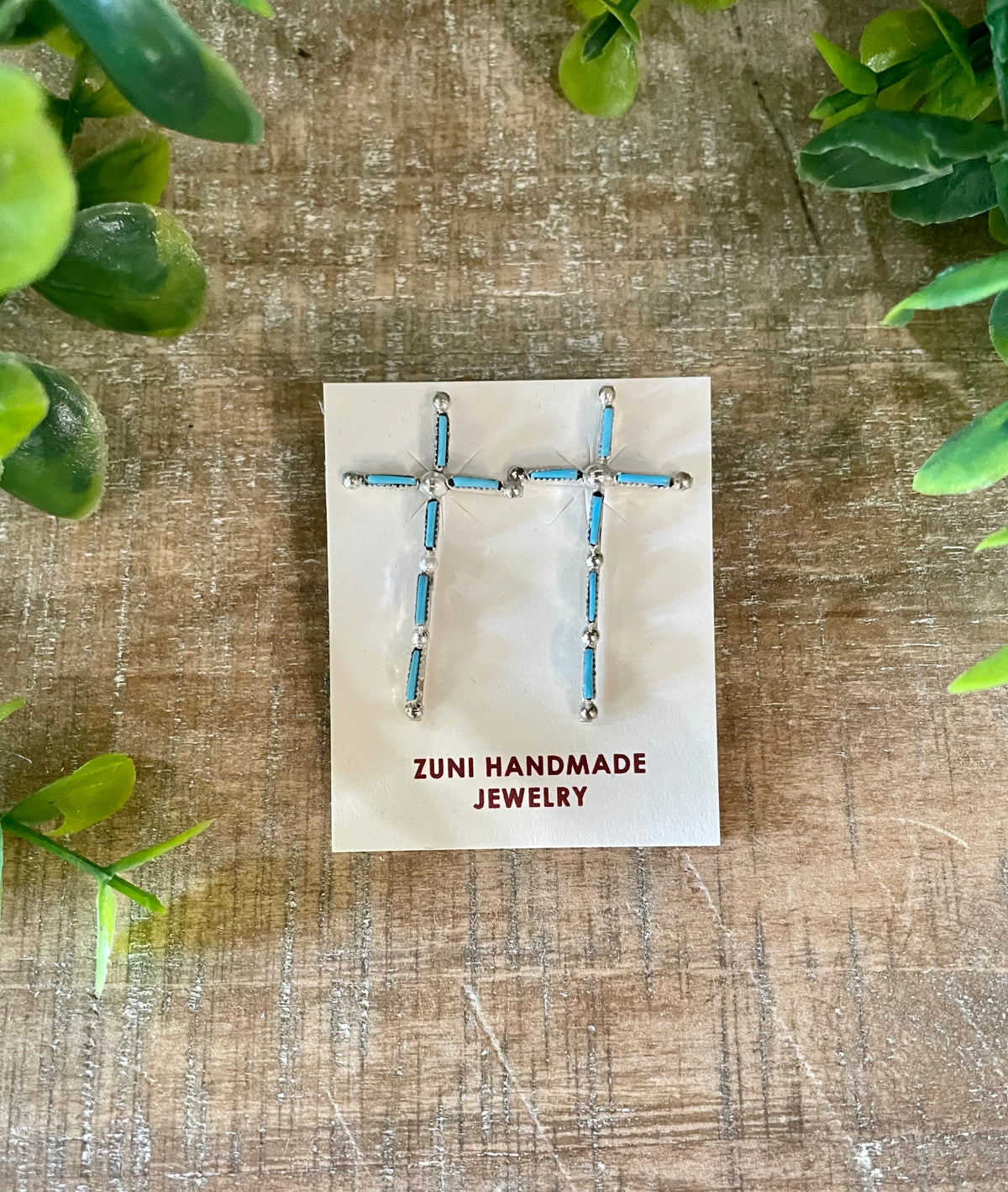 Cross Zuni Turquoise Earrings