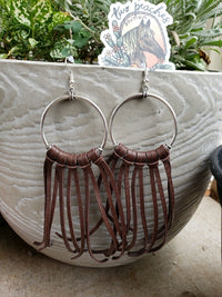 Silver Hoop Tassels