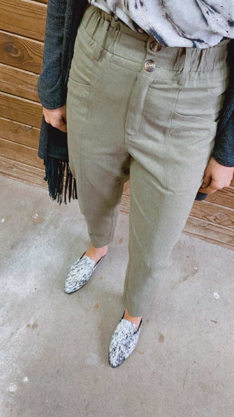 Olive Straight Leg Pants