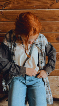 Black Plaid Button Down