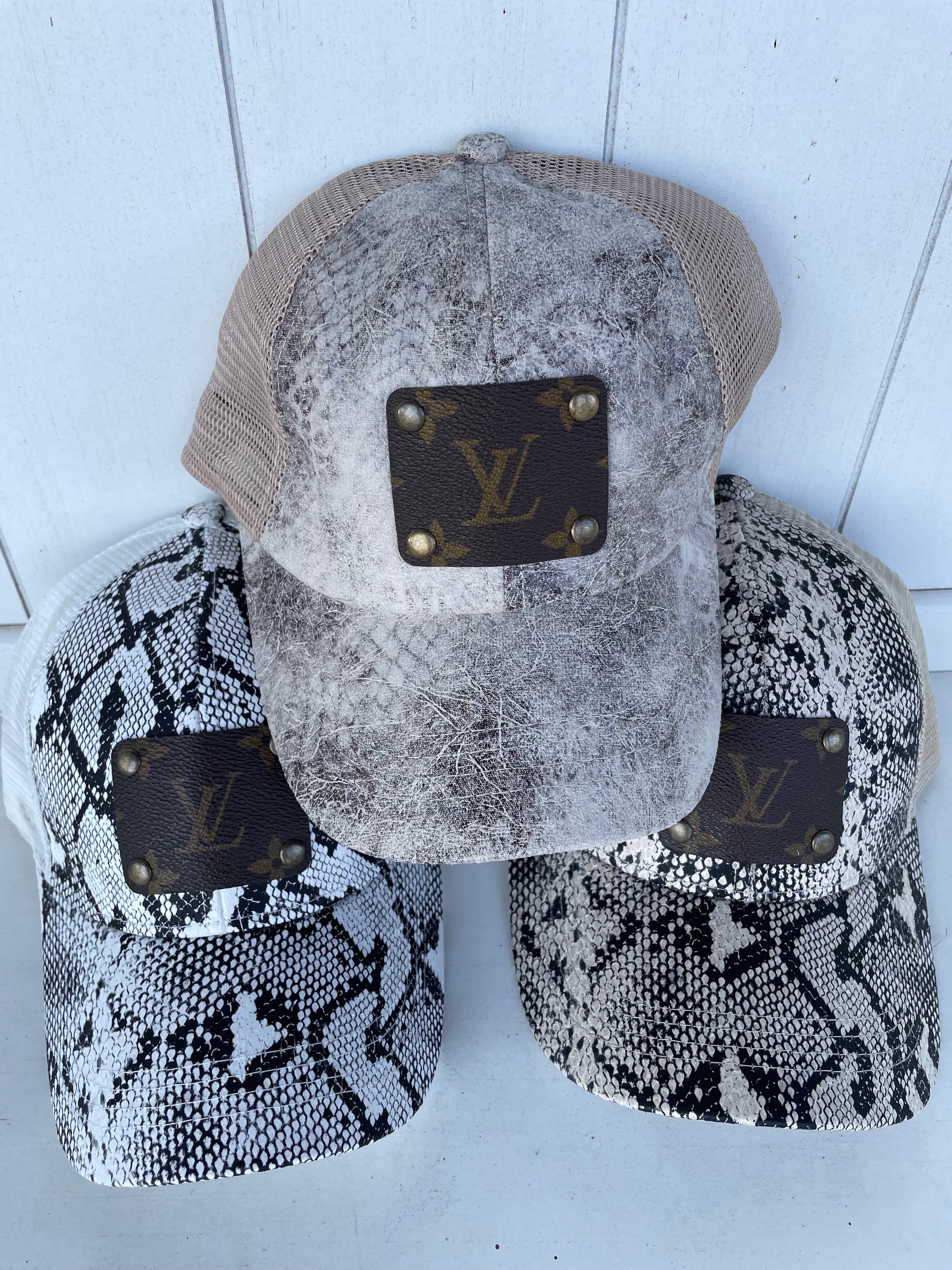 New authentic Louis Vuitton patch baseball hats just arrived today! $24  each! Comment or message to claim!, By The Pink Pelican