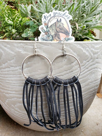 Silver Hoop Tassels