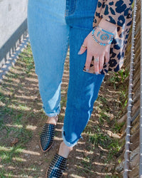 Two Tone High Rise Jeans