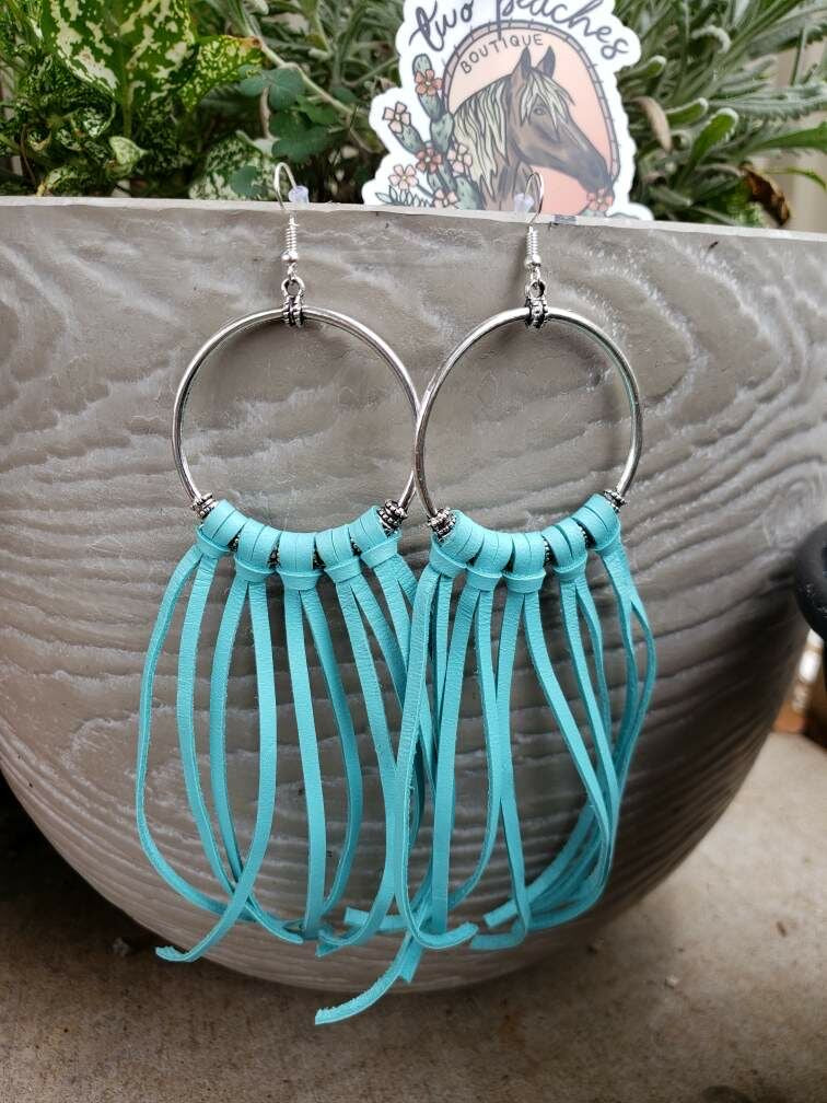 Silver Hoop Tassels