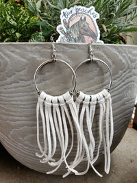 Silver Hoop Tassels