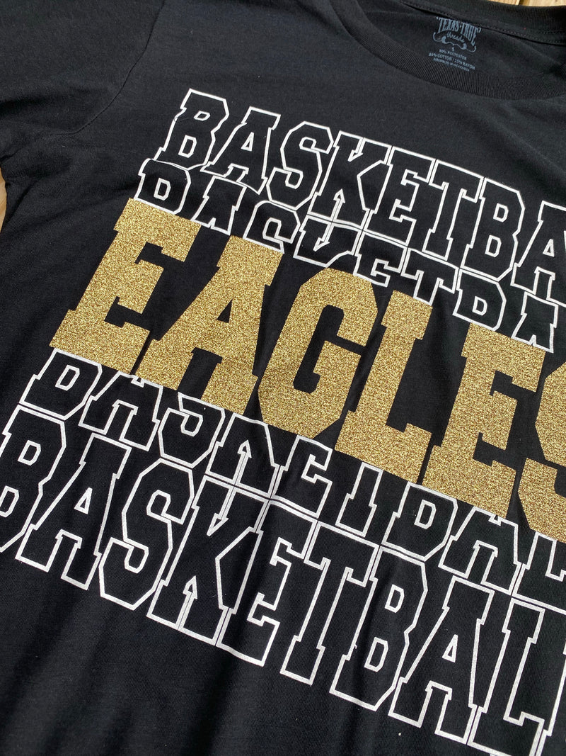 Glitter Eagles Long Sleeve Basketball Tee