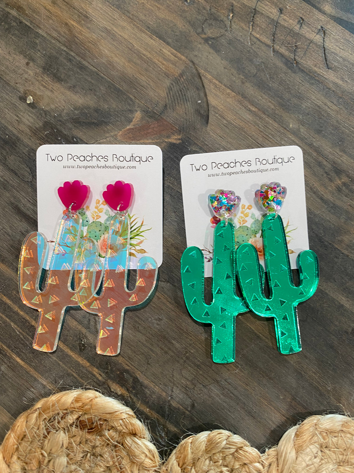 Acrylic Cactus Earrings