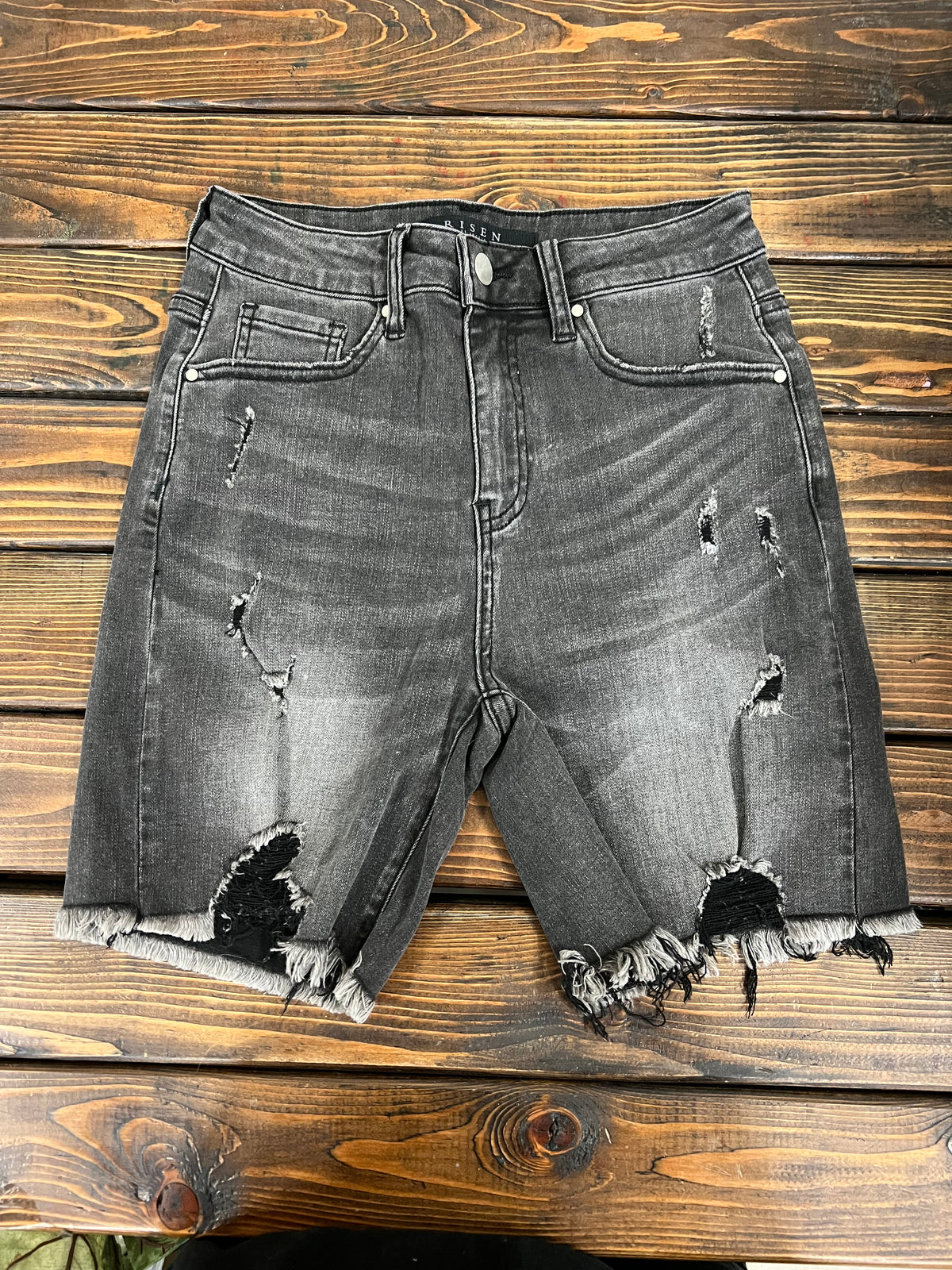 Grey Distressed Shorts